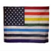 American Wholesale 3x5 3'x5' Gay Pride Old Glory Rainbow USA American Super Polyester Flag Banner view 1