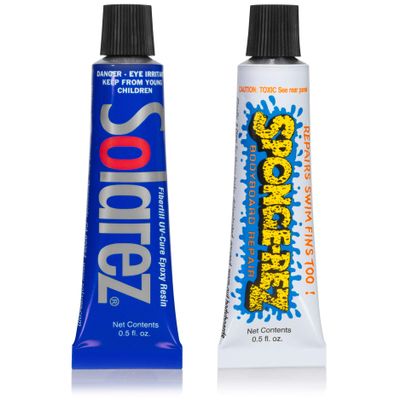 SOLAREZ EPS-Safe UV Cure Soft Board Repair Kit ~ Styrofoam & EPS-Core Constructed Surfboards (Catch Surf, Wavestorm ) Bodyboards and SUP's ~ Tough, Clear, Ultra-Flexible ~ Cures in mins w Sunlight