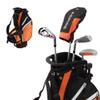 Aspire Junior Plus Kids Golf Clubs  Boys & Girls Right-Handed Golf Set with Lightweight Stand Bag, Graphite Shafts & Aircraft-Grade Aluminum Clubs - Orange Ages 5-6 view 1