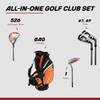 Aspire Junior Plus Kids Golf Clubs  Boys & Girls Right-Handed Golf Set with Lightweight Stand Bag, Graphite Shafts & Aircraft-Grade Aluminum Clubs - Orange Ages 5-6 view 2