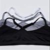 Calvin Klein Little Girl's Seamless Racerback Crop Bralette, Multipack Bra, 3 Pack - Heather Grey, White, Black, M view 3