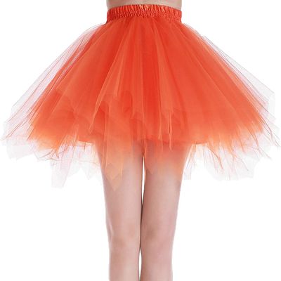 Dancina Women's Adult Vintage Petticoat Tulle Tutu Skirt Size 2-10 Orange