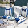 NORTHCAPTAIN S1 Deluxe A Pair of Marine High Back Folding Fishing Boat Seat,Stainless Steel Screws Included,White/Pacific Blue(2 Seats) view 2