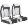 NORTHCAPTAIN S1 Deluxe A Pair of Marine High Back Folding Fishing Boat Seat,Stainless Steel Screws Included,White/Charcoal(2 Seats) view 1