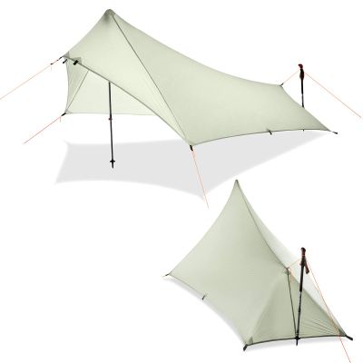 MUXSAM Climbing Tent Waterproof Tarp Sun Shelter Awning Shade Double-Sided Silicone UV Protection Cut Rope Peg with Storage Bag Climbing Fishing Disaster Prevention