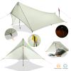 MUXSAM Climbing Tent Waterproof Tarp Sun Shelter Awning Shade Double-Sided Silicone UV Protection Cut Rope Peg with Storage Bag Climbing Fishing Disaster Prevention view 2