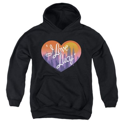 I Love Lucy Heart of The City Unisex Youth Pull-Over Hoodie for Boys and Girls, Small Black