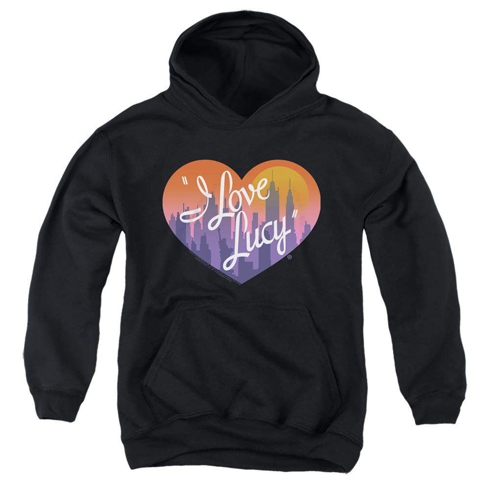 I Love Lucy Heart of The City Unisex Youth Pull-Over Hoodie for Boys and Girls, Small Black