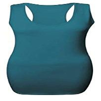 Ladies Gym Workout Racer Back Vest Muscle Top Bodycon Shirt Womens Summer Sports Sleeveless Top Teal Medium/Large US 8-10