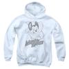 Mighty Mouse Mighty Sketch Unisex Youth Pull-Over Hoodie for Boys and Girls, X-Large White view 1