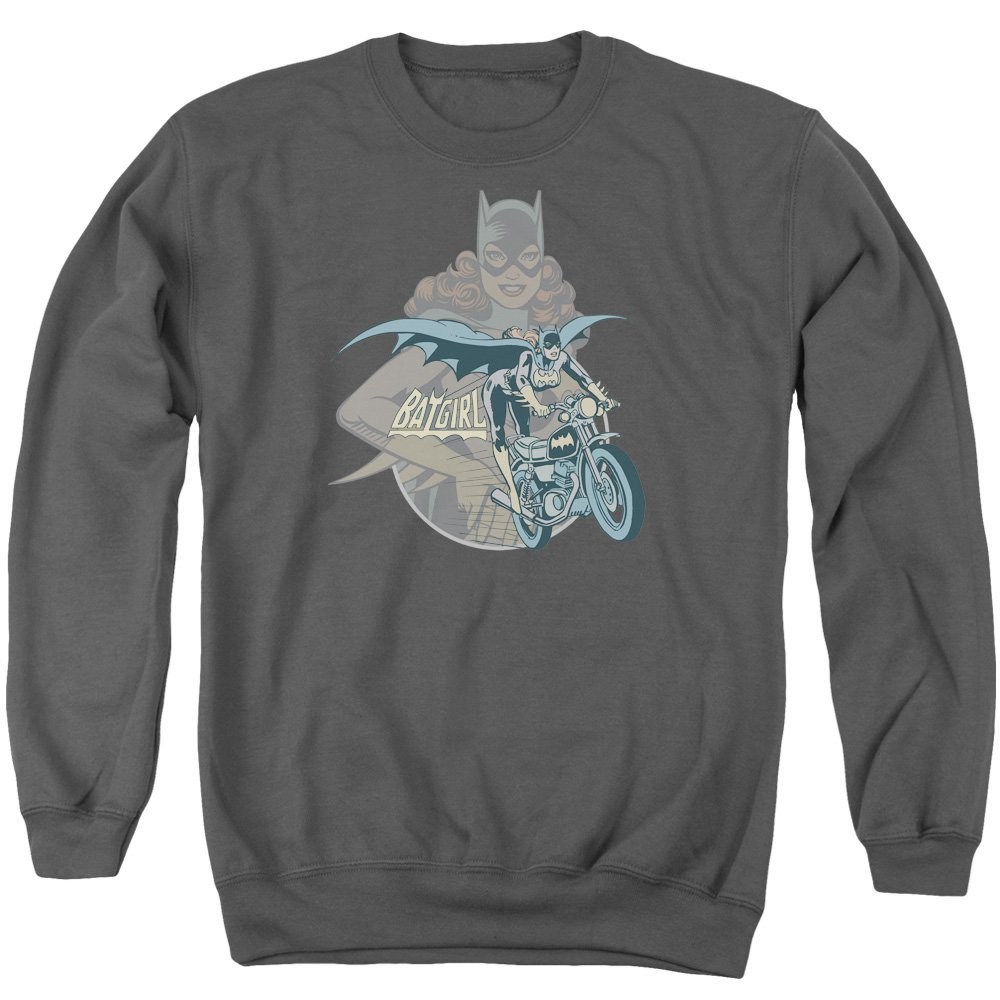 Dc Batgirl Biker Unisex Adult Crewneck Sweatshirt for Men and Women, 2X-Large Charcoal