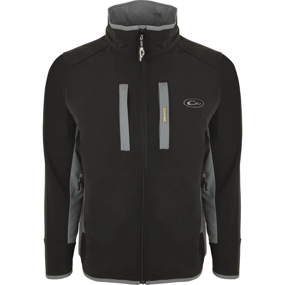 Drake Waterfowl Men's Windproof Tech Jacket, Black/Charcoal, X-Large