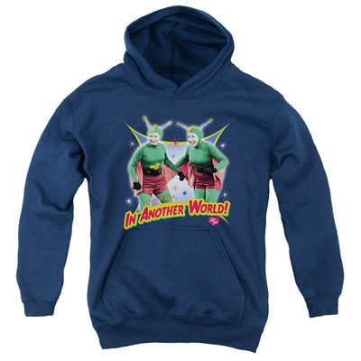 I Love Lucy in Another World Unisex Youth Pull-Over Hoodie for Boys and Girls, X-Large Navy