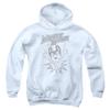 Mighty Mouse Bursting Out Unisex Youth Pull-Over Hoodie for Boys and Girls, Medium White view 1
