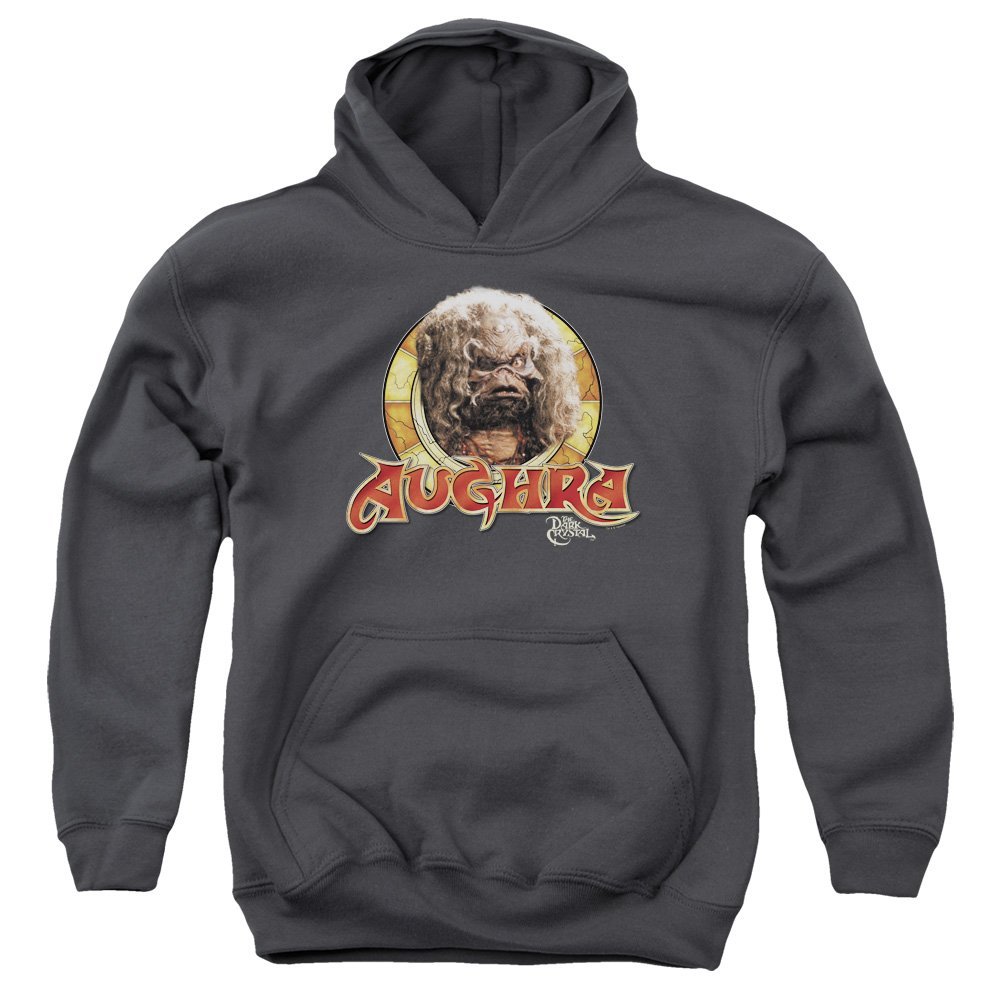 Trevco Dark Crystal Aughra Circle Unisex Youth Pull-Over Hoodie for Boys and Girls, Small Charcoal