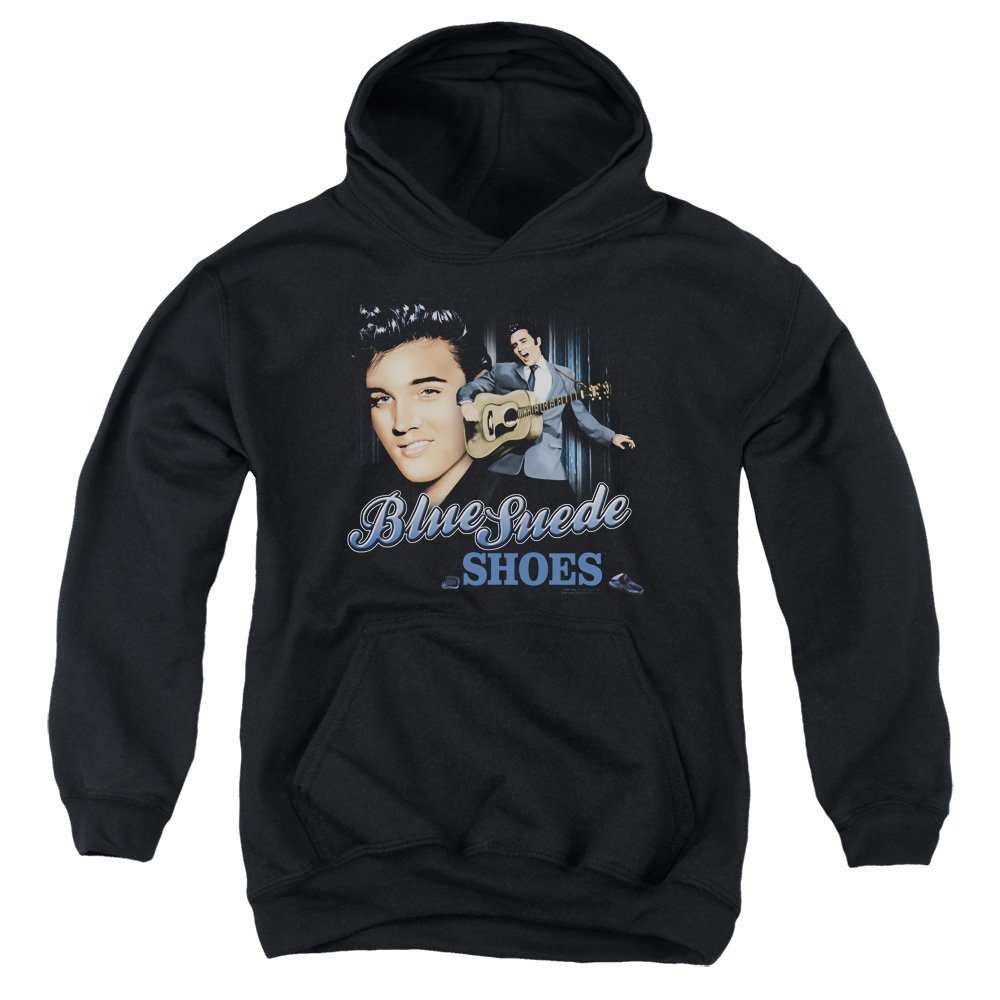Elvis Presley Blue Suede Shoes Unisex Youth Pull-Over Hoodie for Boys and Girls, Small