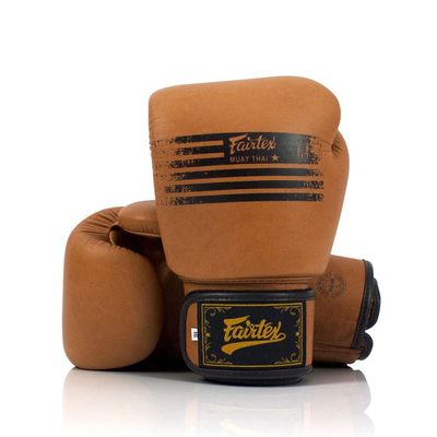 Fairtex BGV21 Legacy Muay Thai Boxing Gloves MMA UFC K1 Kick Boxing Training Genuine Leather Classic Matte Brown - 16oz