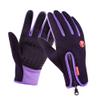 Outdoor Winter Touchscreen Waterproof Warm Full Finger Bike Gloves Winter Cycling Gloves Road Moutain Bike Bicycle Gloves (Purple, s) view 1