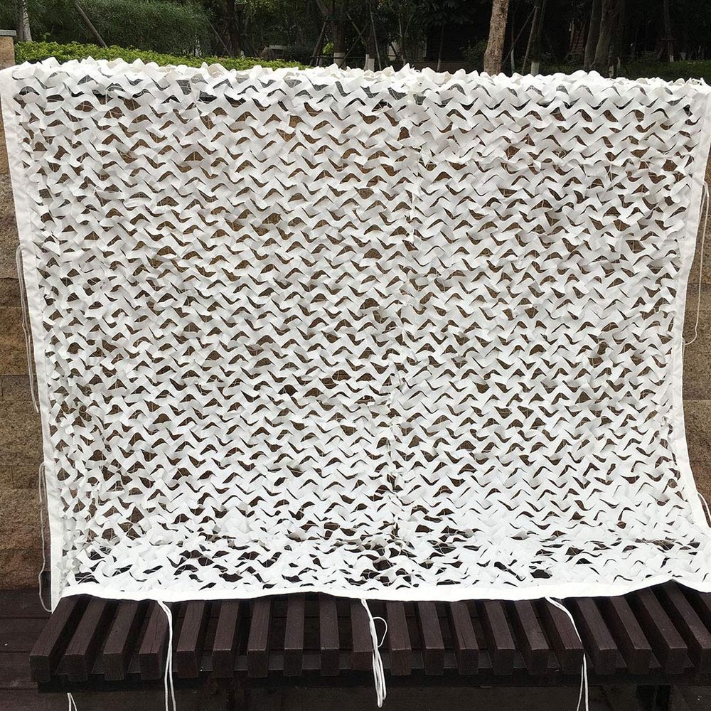 LIYFF-Tarps Woodland Camouflage Netting,Military Lightweight Durable Reinforced Camo Net for Sunshade Camping Shooting Hunting Children Party Decoration - White