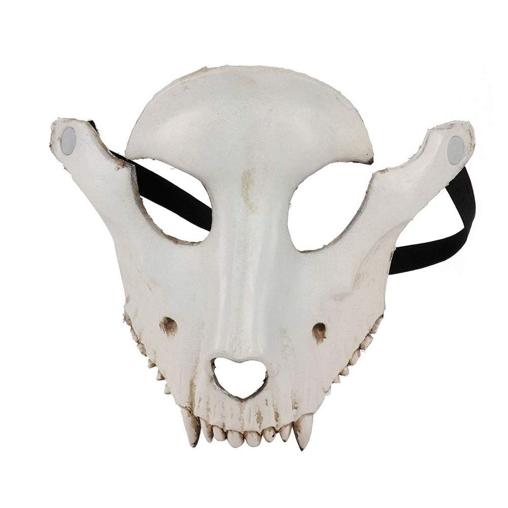 Amosfun Horror Mask Sheep Skull 3d Pu Foam Animal Mask for Halloween Scary Decorations for Party and Events