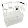 Bicycle Basket Lift-Off Detachable, Wire Mesh, with Swing up Handle with Bracket. Weather-Proof Steel. Color : White view 1