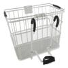 Bicycle Basket Lift-Off Detachable, Wire Mesh, with Swing up Handle with Bracket. Weather-Proof Steel. Color : White view 2