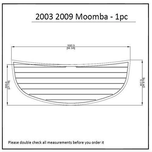 JZ 2003 & 2009 Moomba - 1pc Swim Platform Pad 6mm Boat EVA Teak Decking 1/4" 6mm (Light Brown)