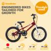 Royalbaby Freestyle Outdoor Children's Bicycle Dual Handbrakes Sporty Kid Bike with Kickstand and Adjustable Seat, 18 Inch, Red view 3
