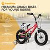 RoyalBaby Boys Girls Kids Bike 12 Inch BMX Freestyle 2 Hand Brakes Bicycles with Training Wheels Child Bicycle Red view 2
