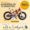 RoyalBaby Boys Girls Kids Bike 12 Inch BMX Freestyle 2 Hand Brakes Bicycles with Training Wheels Child Bicycle Red view 4