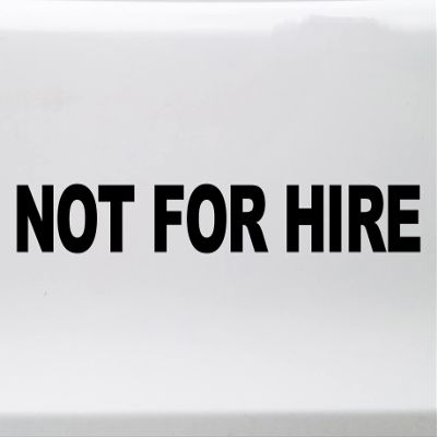 Minglewood Trading Set of 2 Not for Hire Vinyl Stickers - DOT Truck Labels - Die Cut Decals 2.5h x 18.25w inches - Sky Blue