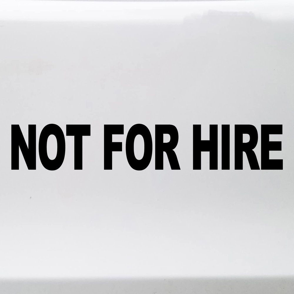 Minglewood Trading Set of 2 Not for Hire Vinyl Stickers - DOT Truck Labels - Die Cut Decals 2.5h x 18.25w inches - Sky Blue
