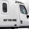 Minglewood Trading Set of 2 Not for Hire Vinyl Stickers - DOT Truck Labels - Die Cut Decals 2.5h x 18.25w inches - Sky Blue view 3