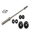 Ader 60'' Black Oly Bar with 37.5 Pounds Black/Gray Plates FREE Bar Pad view 1
