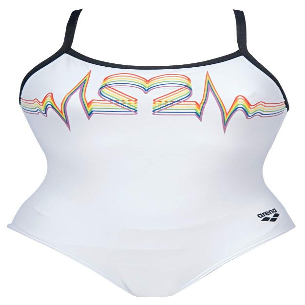 ARENA Pride Light Drop Back MaxLife One Piece Swimsuit, White, 22