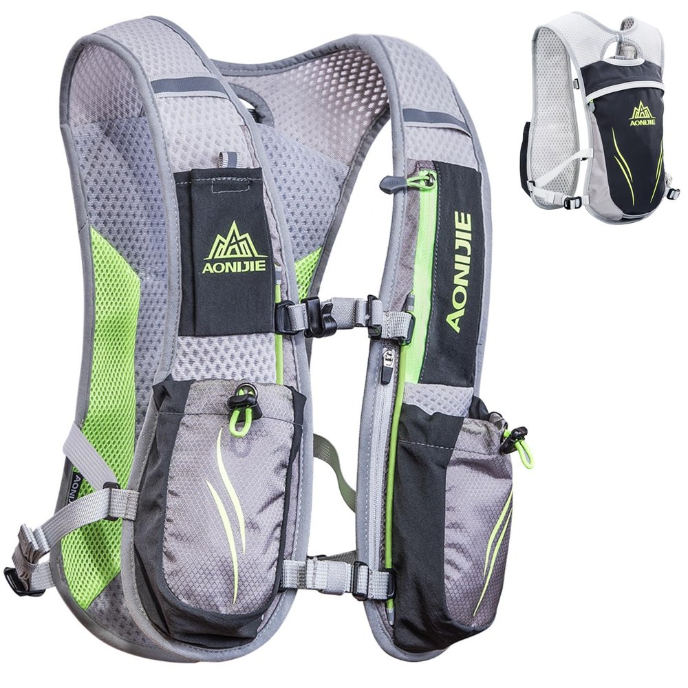 Azarxis Hydration Running Vest Backpack Pack 5.5L for Women and Men Jogging Trail Race Marathon Cycling Hiking (Gray Backpack Only)