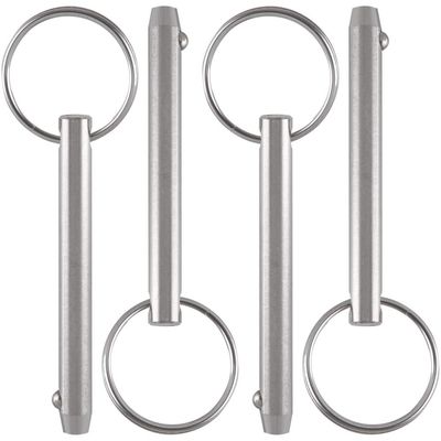 4 Pack Quick Release Pins, Diameter 5/16"(8mm), Usable Length: 2-1/4"(57mm), Full 316 Stainless Steel, Bimini Top Pin, Marine Hardware, All Parts are Made of 316 Stainless Steel