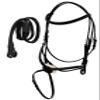 CHALLENGER Horse English Figure Eight Black Leather Jumping Hunter Bridle Reins 805EB05BK-F view 1
