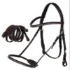 CHALLENGER Cob English Brown All-Purpose Trail Leather Bridle Reins 805EB01BR-C view 4