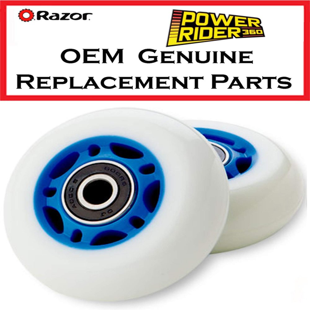 Set of 2 Blue Replacement Wheels for Razor Power Rider