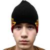 COUVER Flame Fire Design Cuffless Beanie Hat Ski Beanie Hat - Red Wall view 2
