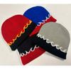 COUVER Flame Fire Design Cuffless Beanie Hat Ski Beanie Hat - Red Wall view 4