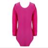 Loxdonz Girls Leotard Basic Long Sleeve Ballet Dance Leotard Kids Stretch Gymnastics Bodysuit Top (7-8 Years, Neon Pink) view 2