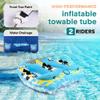 SereneLife Watersports Inflatable Towable Booster Tube - Two Person Water Boating Float Tow Raft, Inflatable Pull Boats/Tubes/Towables w/ Dual Seats, PVC Bladder, Foam Pad, Nylon Handles SLTOWBL10 view 2