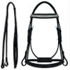 CHALLENGER Cob English Black All-Purpose Trail Pleasure Leather Bridle Reins 805EB04BK-C view 1