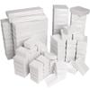 888 Display - Case of 10 Boxes of 5 7/16" x 3 1/2" x 1"H White Swirl Eggshell Finish Cotton Filled Jewelry Boxes view 2