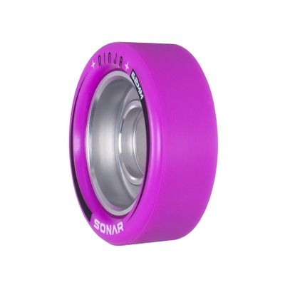 Riedell Ninja Speed Wheels - Sonar Roller Skate Wheels - 4 Pack of 62mm x 43mm | Purple | 92A
