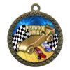 2-1/2 Inch Die-Cast Metal Award Medallion with Antique Gold Finish and Attached 2 Inch Full Color Laminated Sport Insert. view 1