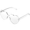 Maxdot Heart Shape Sunglasses Rimless Transparent Heart Glasses Party Favors (Clear) view 1