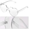 Maxdot Heart Shape Sunglasses Rimless Transparent Heart Glasses Party Favors (Clear) view 4